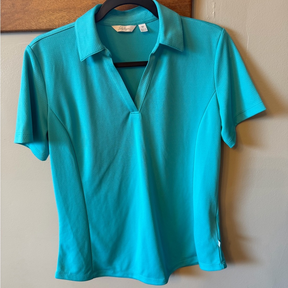 Lady Hagen Turquoise Button Down Shirt